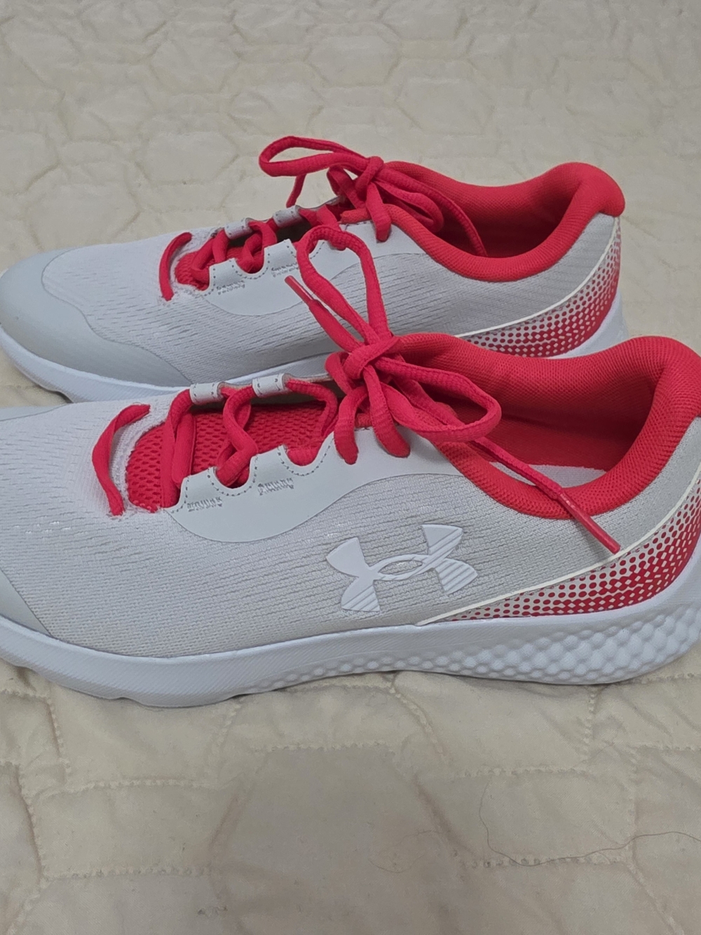 Under Armour Women’s White and Hot Pink Athletic Sneakers